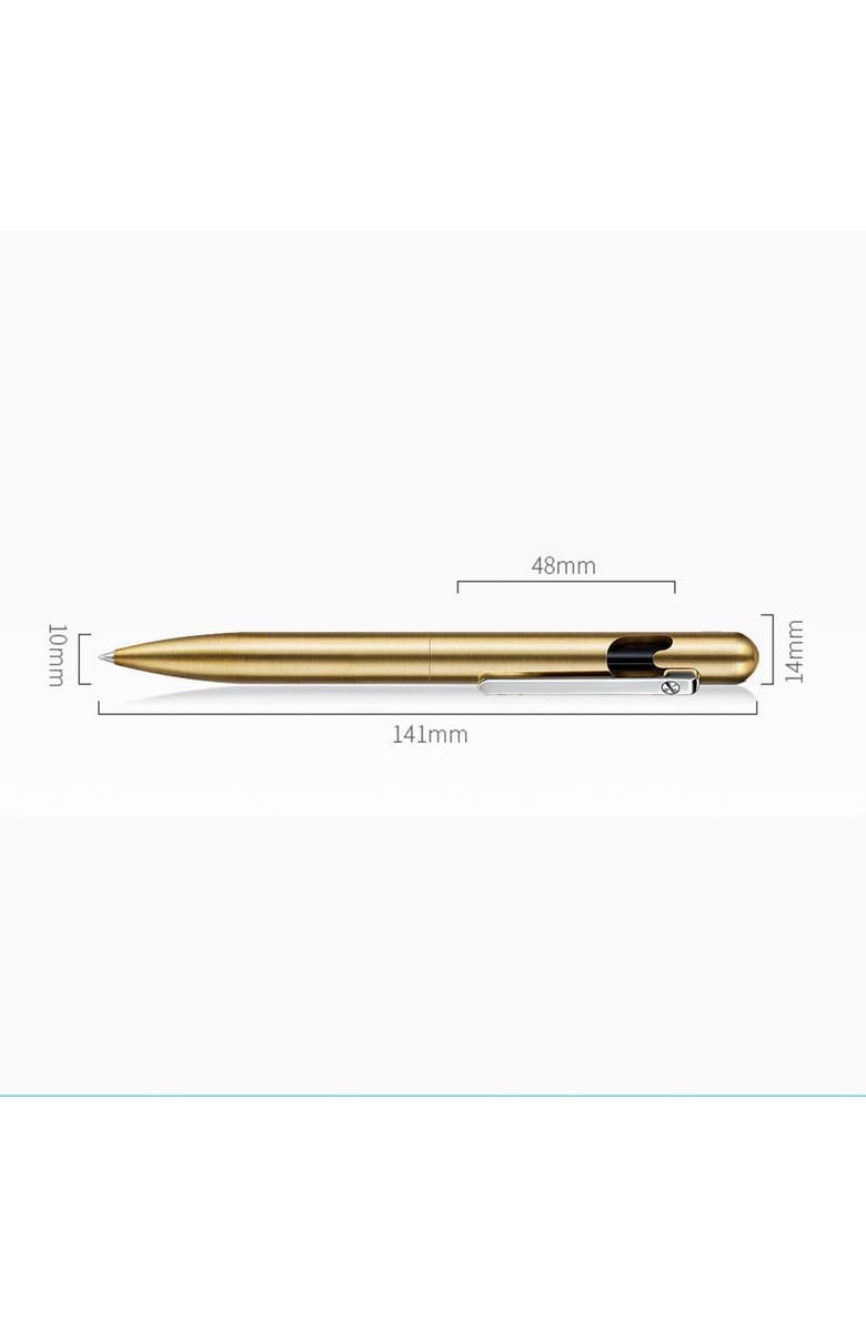 STEEL HORSE LEATHER The Axis | Brass Bolt Action Pen, Alternate, color, Brass