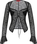 PCFG Long Sleeve Black Lace Top