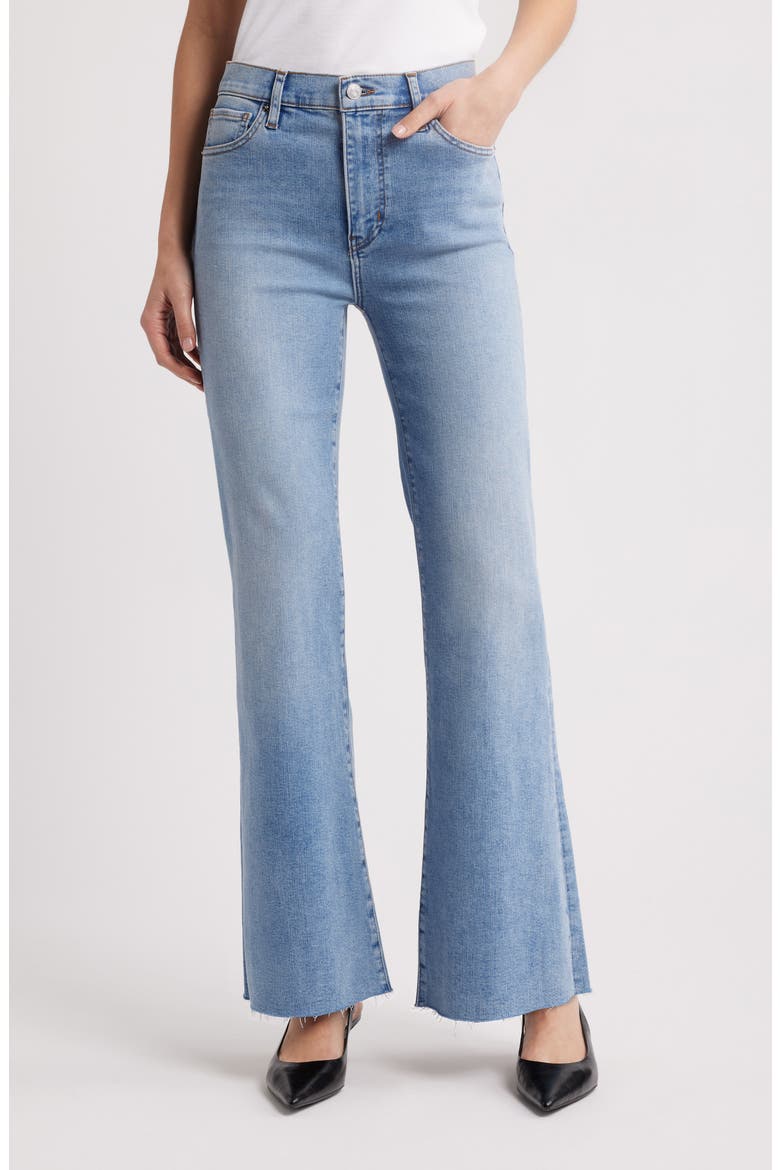 The Icon Raw Hem Flare Jeans, Main, color, LARK RAW AFTER