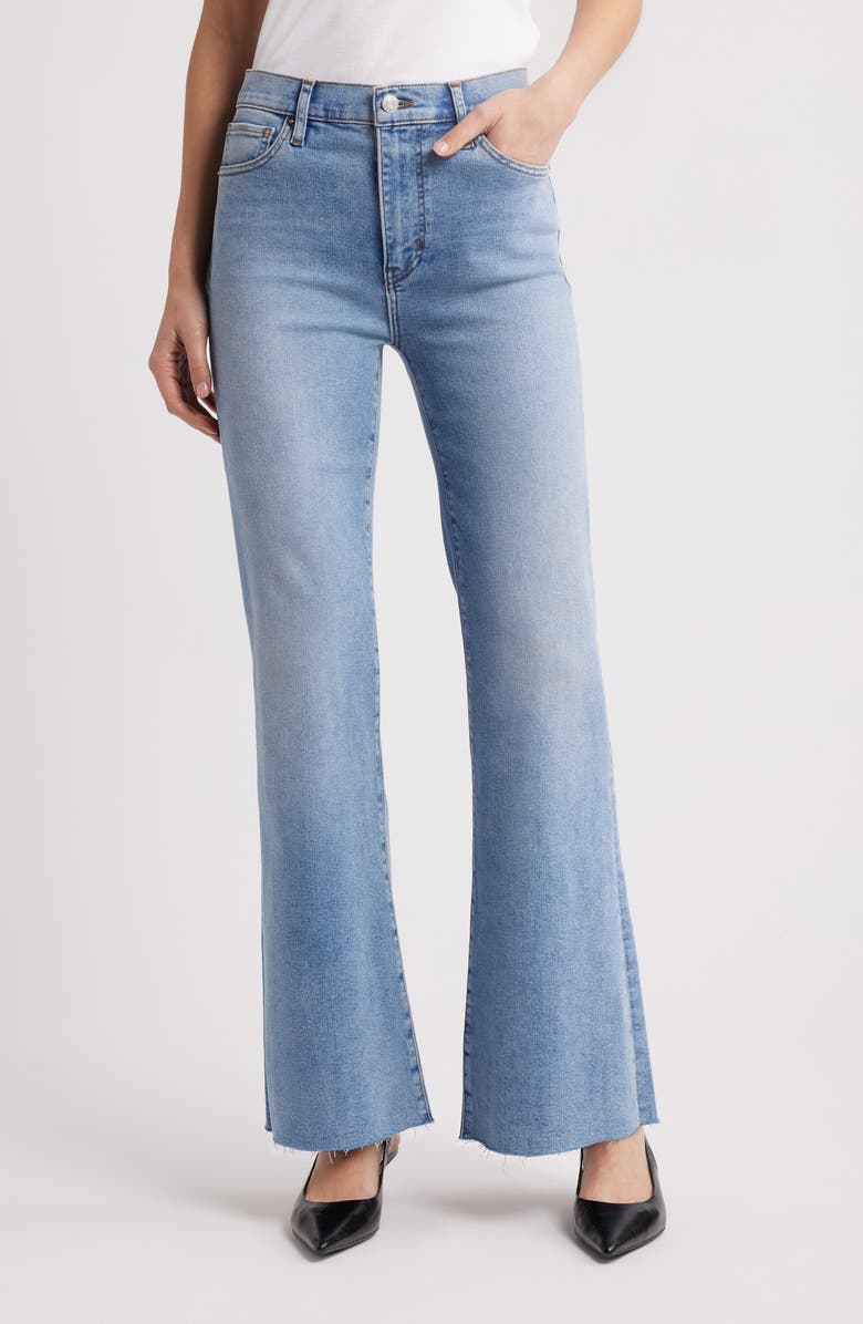 FRAME The Icon Raw Hem Flare Jeans, Main, color, Lark Raw After