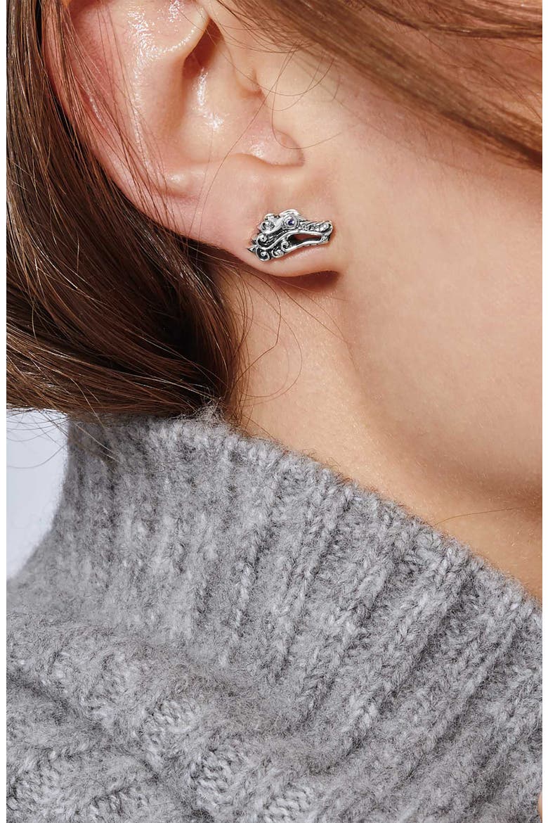 Legends Naga Stud Earrings, Alternate, color, SILVER