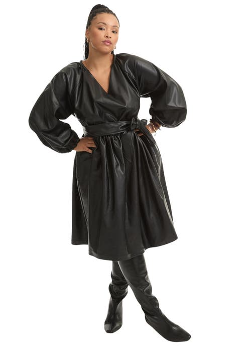Faux Leather Dress (Plus Available)