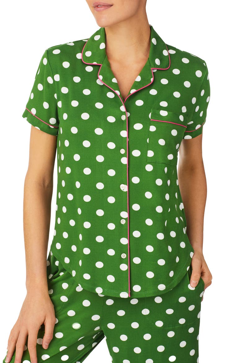 print crop pajamas, Alternate, color, GRN DOT