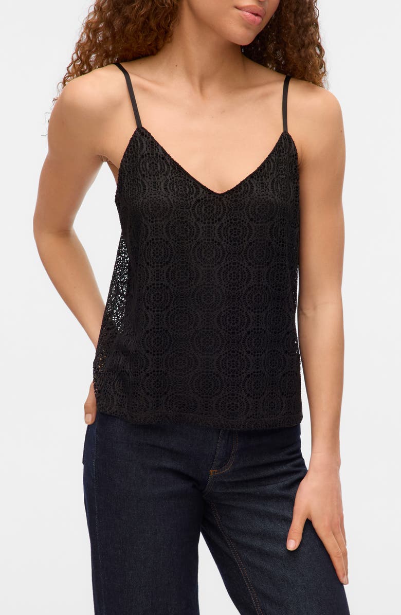 VERO MODA Maya V-Neck Singlet Top, Main, color, Black