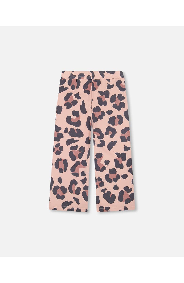 Deux par Deux French Terry Wide Leg Sweatpants, Alternate, color, Pink Leopard