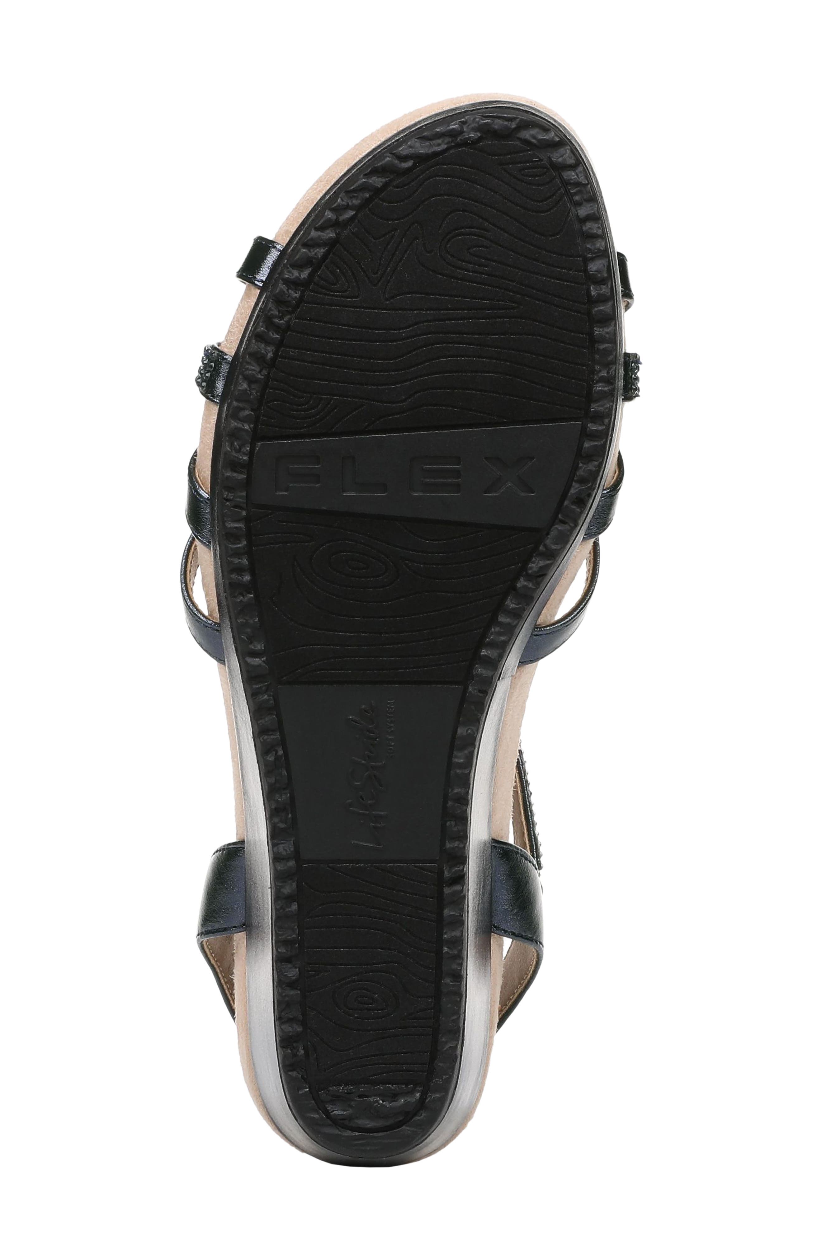 Miami Slingback Wedge Sandal, Alternate, color, LUX NAVY-DM