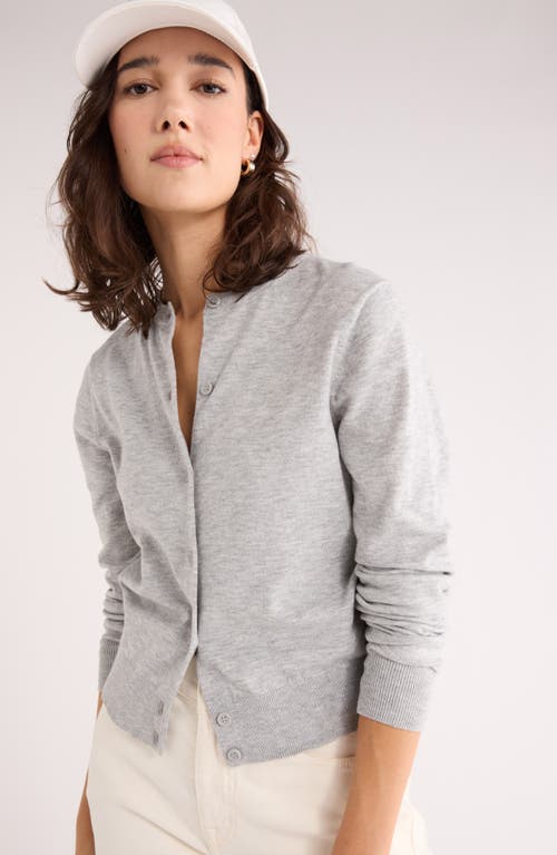 Nordstrom Rack Crewneck Crop Cardigan In Gray