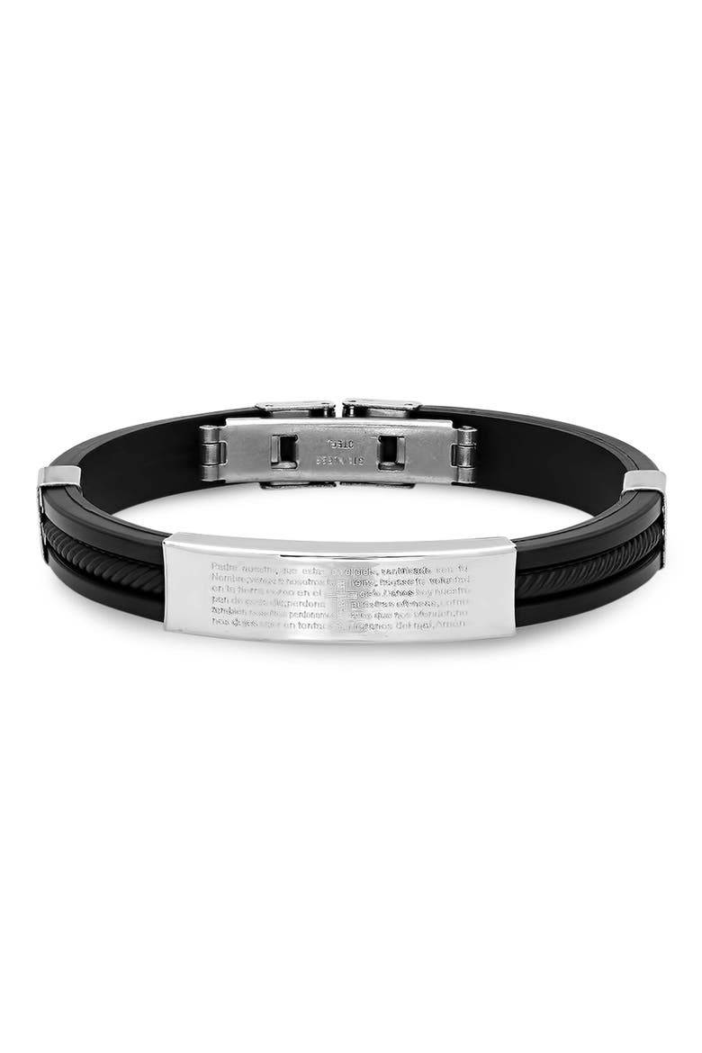 Men's Lord's Prayer ID Bracelet, Main, color, BLACK