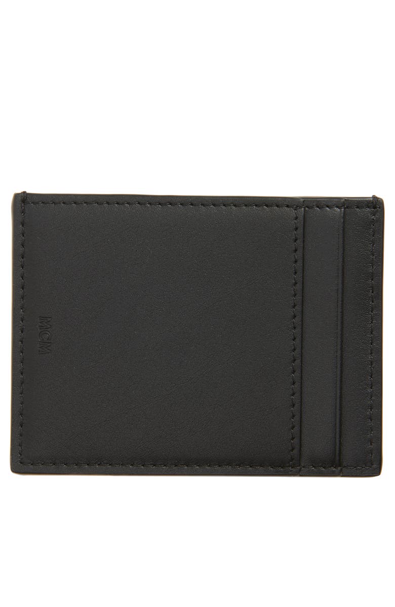 MCM Himmel Lauretos Monogram Leather Card Holder, Alternate, color,