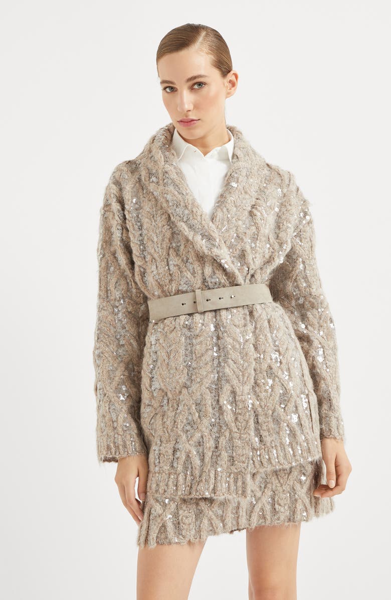 Brunello Cucinelli Dazzling Embroidery cardigan, Alternate, color, 