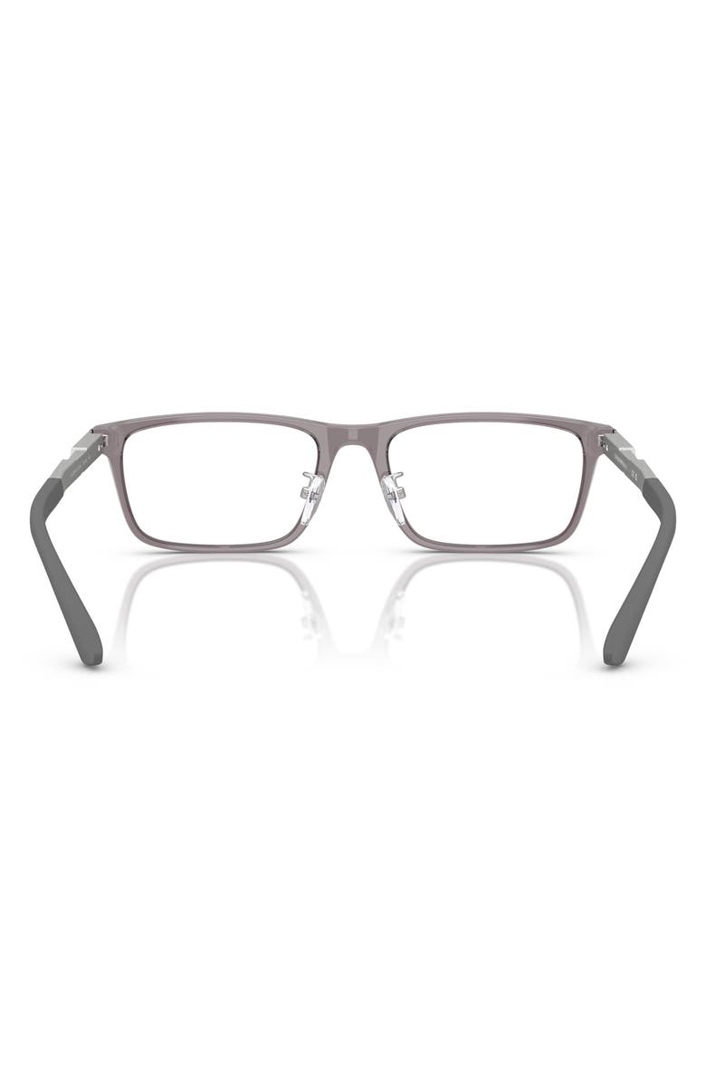 Emporio Armani 55mm Rectangle Optical Glasses, Alternate, color, Shiny Grey / Demo Lens