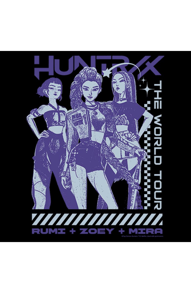 KPop Demon Hunters Girl's KPop Demon Hunters Rumi Zoey Mira World Tour  Graphic T-Shirt, Alternate, color, Black
