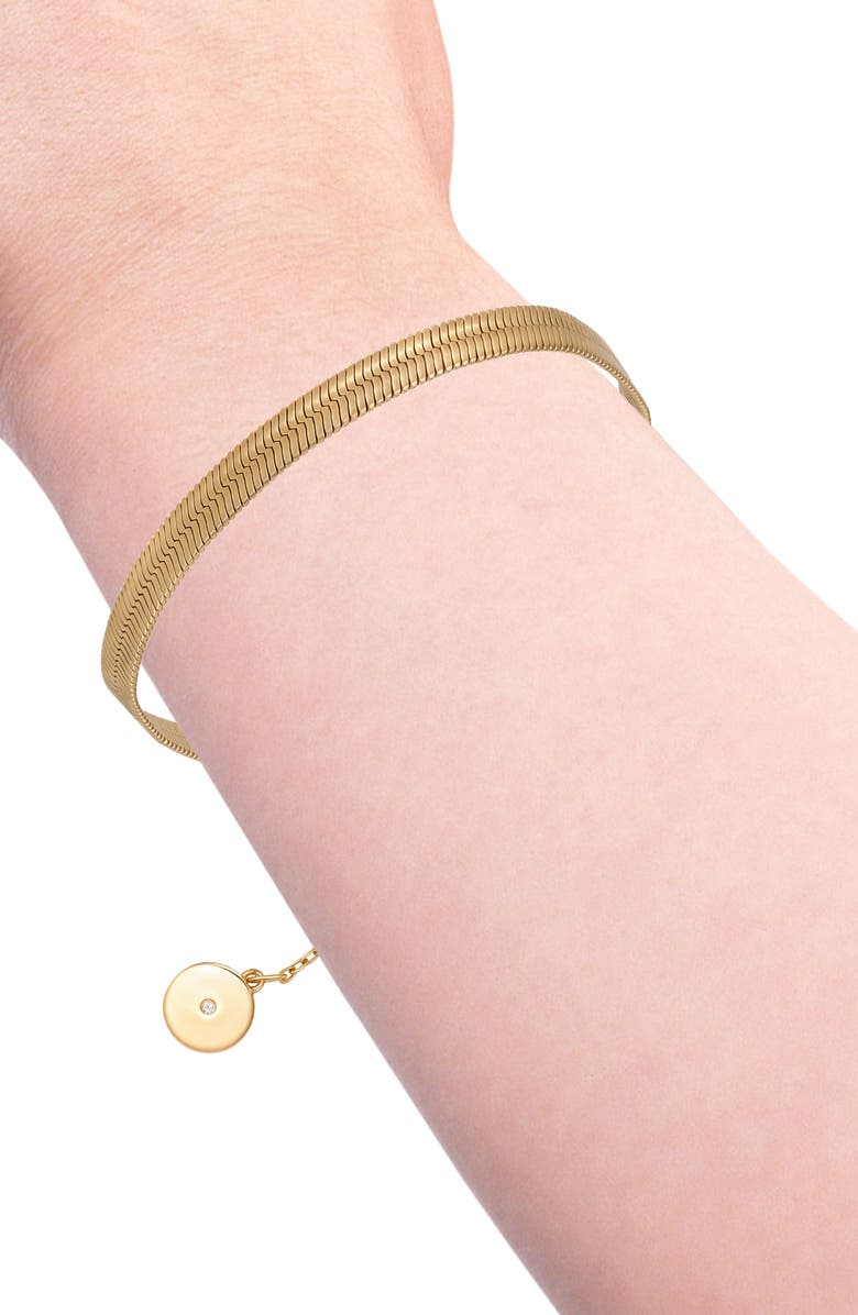 Vince Camuto Snake Chain Bracelet & Cubic Zirconia Stud Earrings Gift Set, Alternate, color, Gold