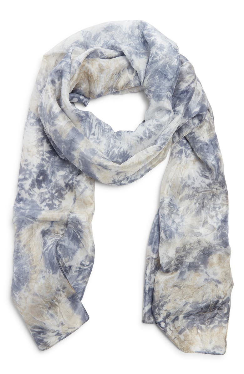 Eileen Fisher Hand Dyed Silk Scarf, Alternate, color, Flint