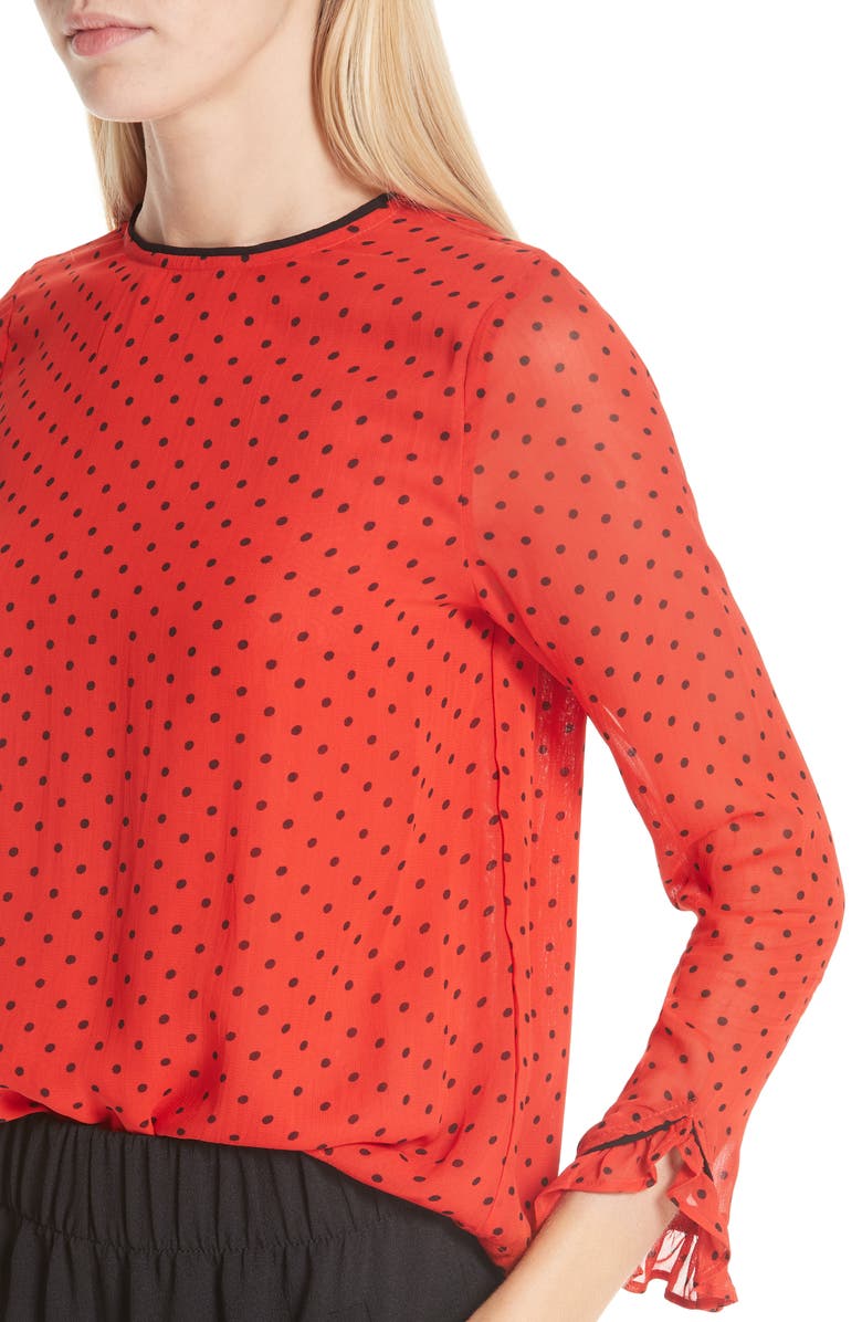 Ganni Print Georgette Blouse, Alternate, color, 