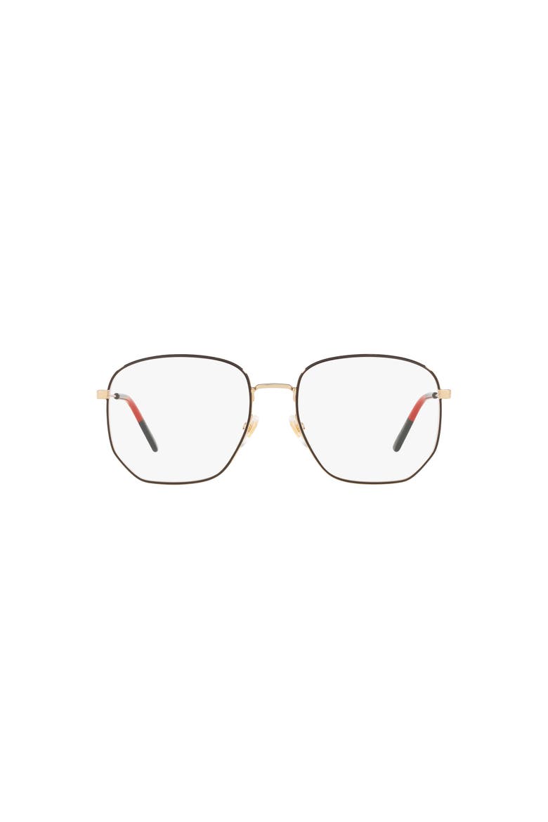 56mm Rectangle optical glasses, Alternate, color, Gold/ Black