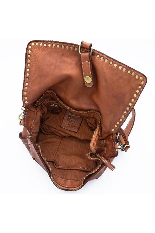 Bolsa Nova Emily Studded Shoulder Bag In Cognac