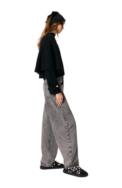 Maje Cape-design Cardigan In Noir