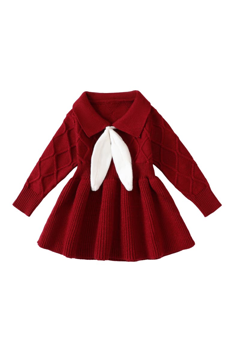 Yara Long Sleeve Cotton Sweater Dress, Main, color, RED