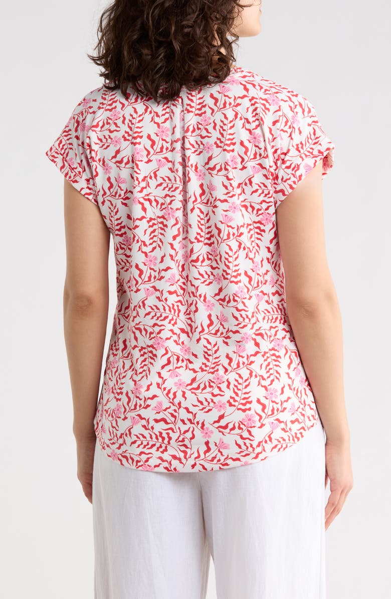 Bobeau Print Butter Top, Alternate, color, Cayenne Red