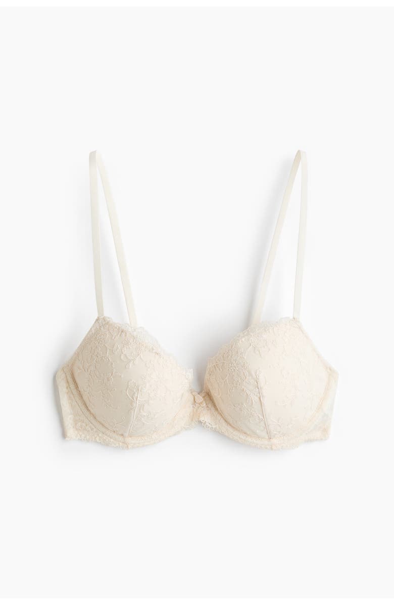 H&M Embroidered push-up bra, Alternate, color, White