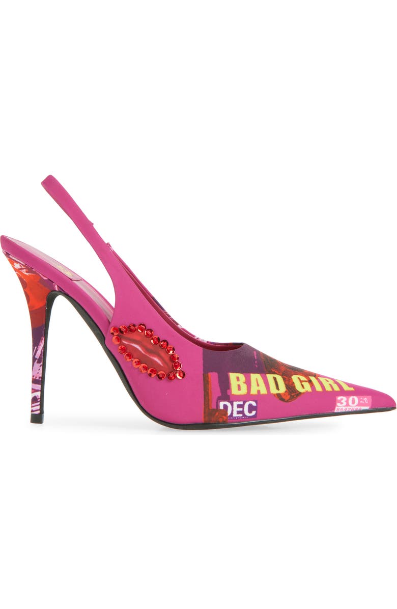 Jeffrey Campbell Surpass Slingback Pointed Toe Pump, Alternate, color, Fuchsia Bad Girl Combo