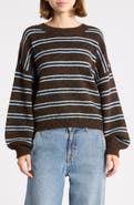 Madden Girl Striped Scoop Neck Sweater