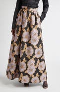 ST. JOHN Bethany Poppy Floral Jacquard Maxi Skirt