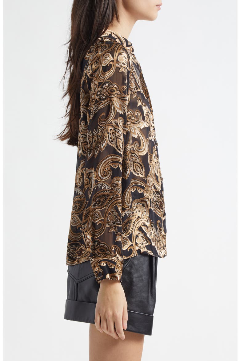Eloise Paisley Woven Shirt, Alternate, color, SPRING PAISLEY BLACK