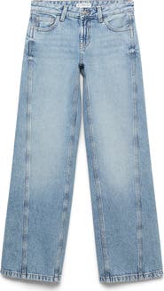 MANGO TEEN Low Rise Wide Leg Jeans