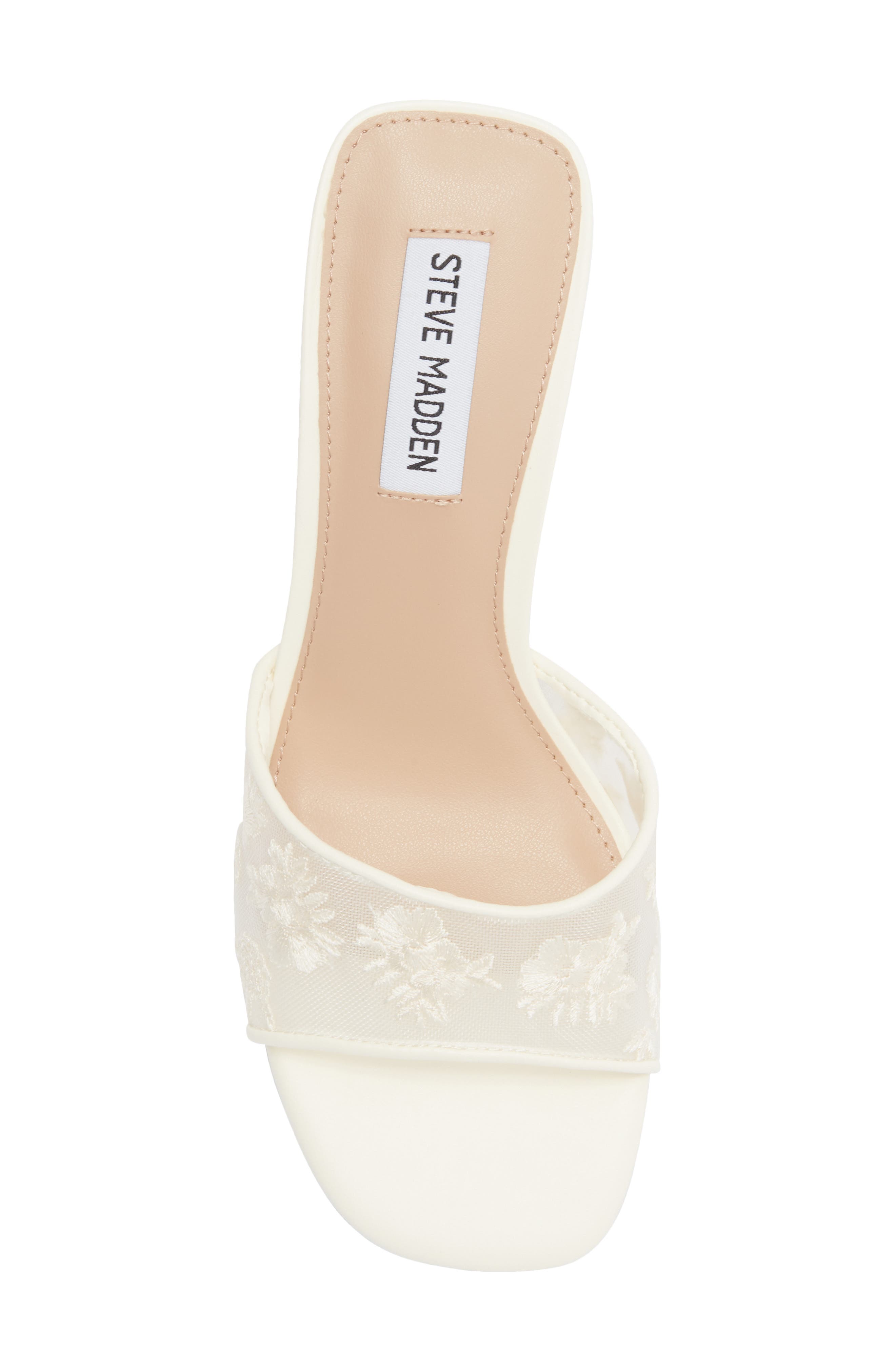 Claudiah Floral Embroidered Slide Sandal, Alternate, color, IVORY