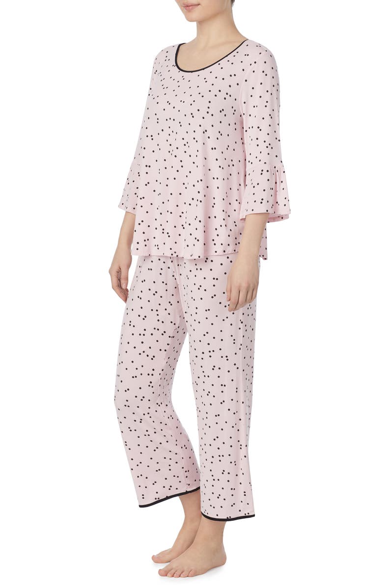 Kate Spade New York bell cuff pajamas, Alternate, color, Scattered Dot Pink
