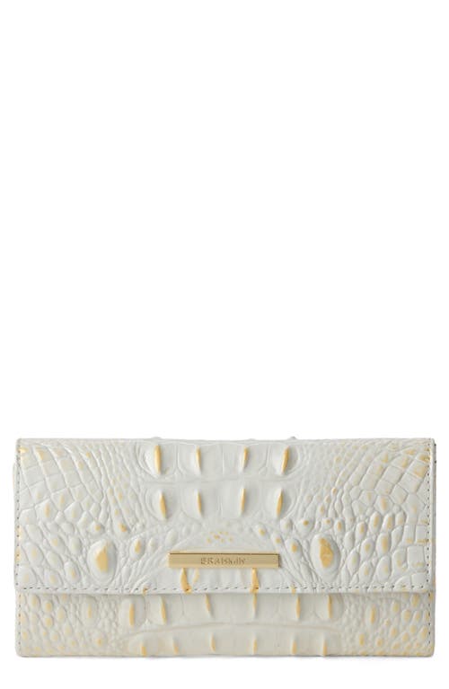 Brahmin Cordelia Croc Embossed Leather Wallet In White