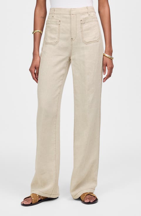 JULIET Wide Leg Linen Pants / Elegant High Waisted Linen