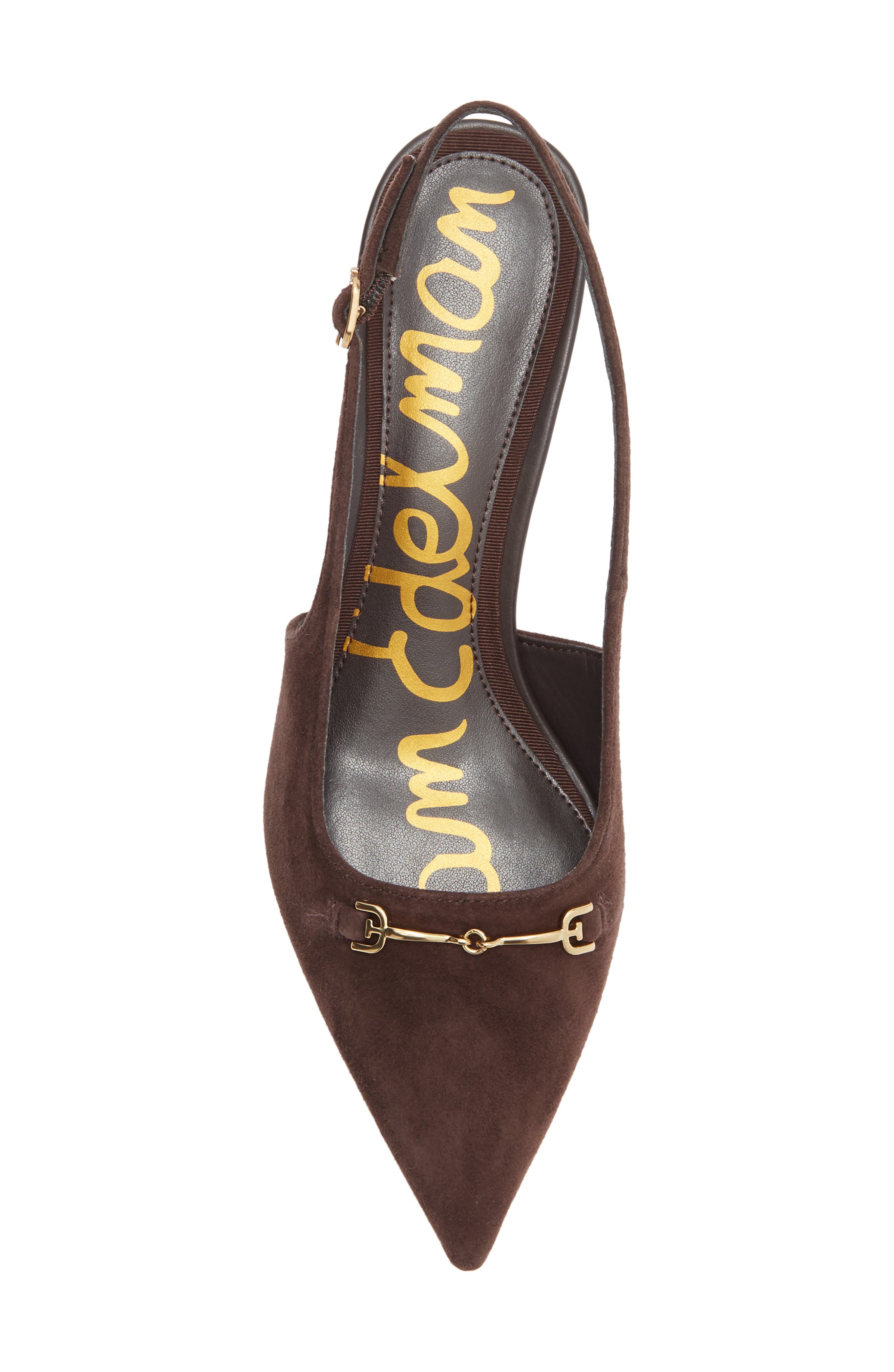Farrah Kitten Heel Pointed Toe Slingback Pump, Alternate, color, CAFE NOIR