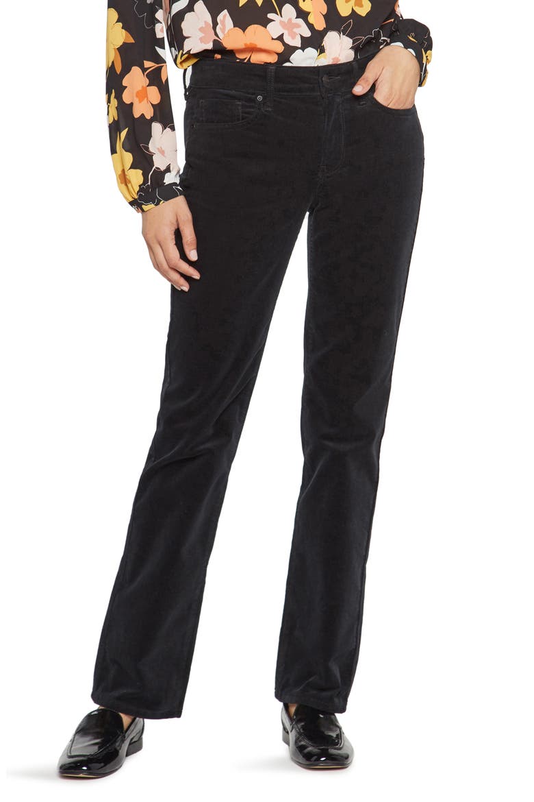 Marilyn Corduroy Straight Leg Pants, Main, color, BLACK
