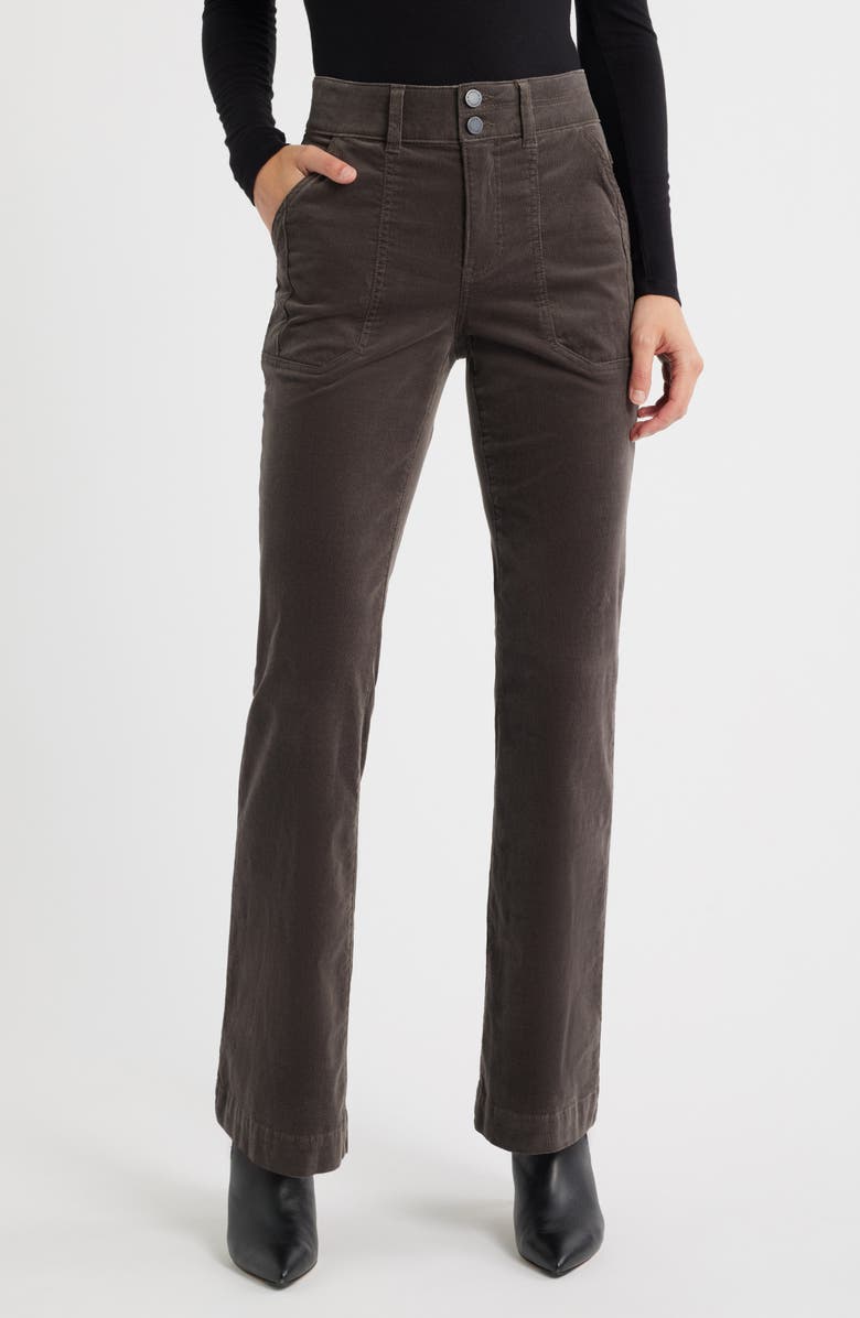 Wit & Wisdom Madison High Waist Bootcut Corduroy Pants, Main, color, Espresso