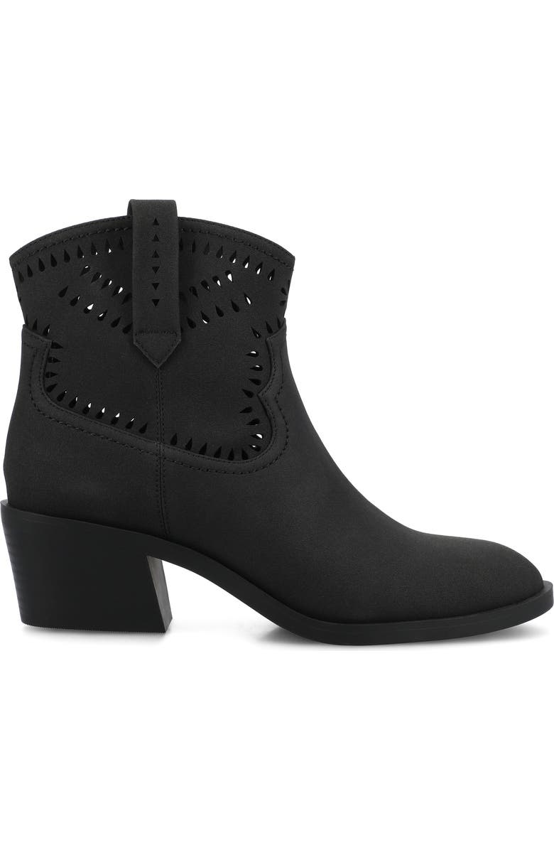Journee Collection Eyelet Block Heel Bootie, Alternate, color, Black