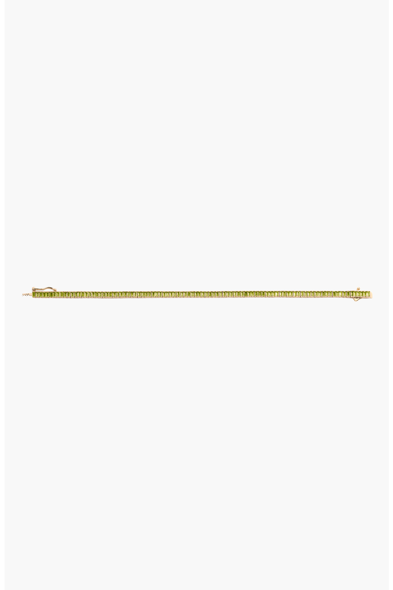 Lab Grown Green Peridot Baguette Tennis Bracelet, Alternate, color, Yellow Gold Vermeil