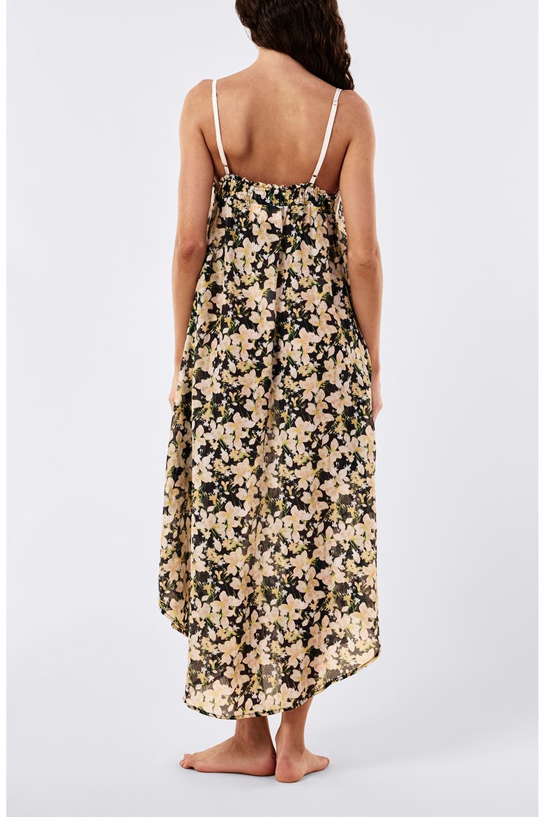 Serena Lace Trim Maxi Nightgown, Alternate, color, DEEP NAVY