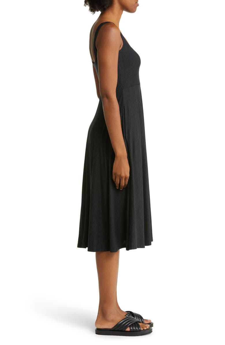Beyond Yoga Featherweight Square Neck Midi Dress, Alternate, color, Darkest Night