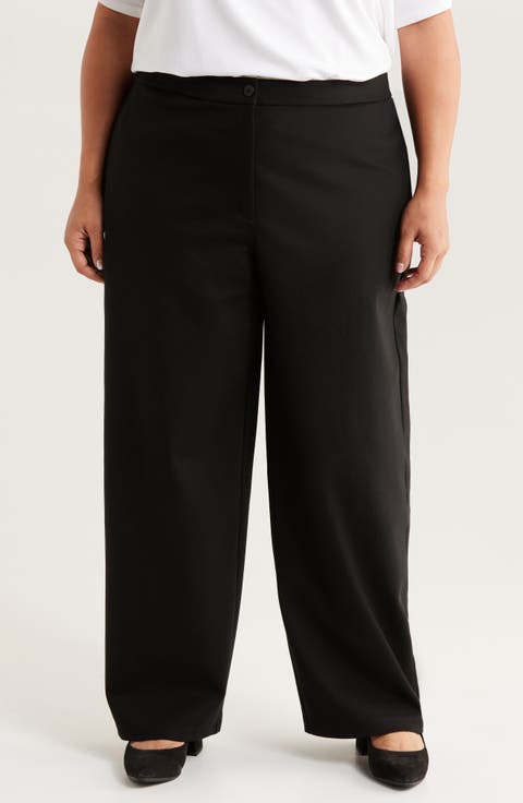 Straight Leg Double-Knit Pants (Plus)