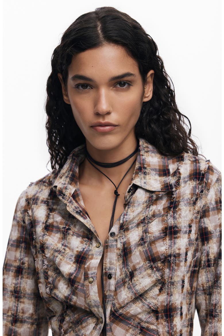 Long Sleeve Button-Up Shirt, Alternate, color, BROWN