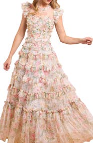 Needle & Thread Pompadour Garden Round Neck Gown