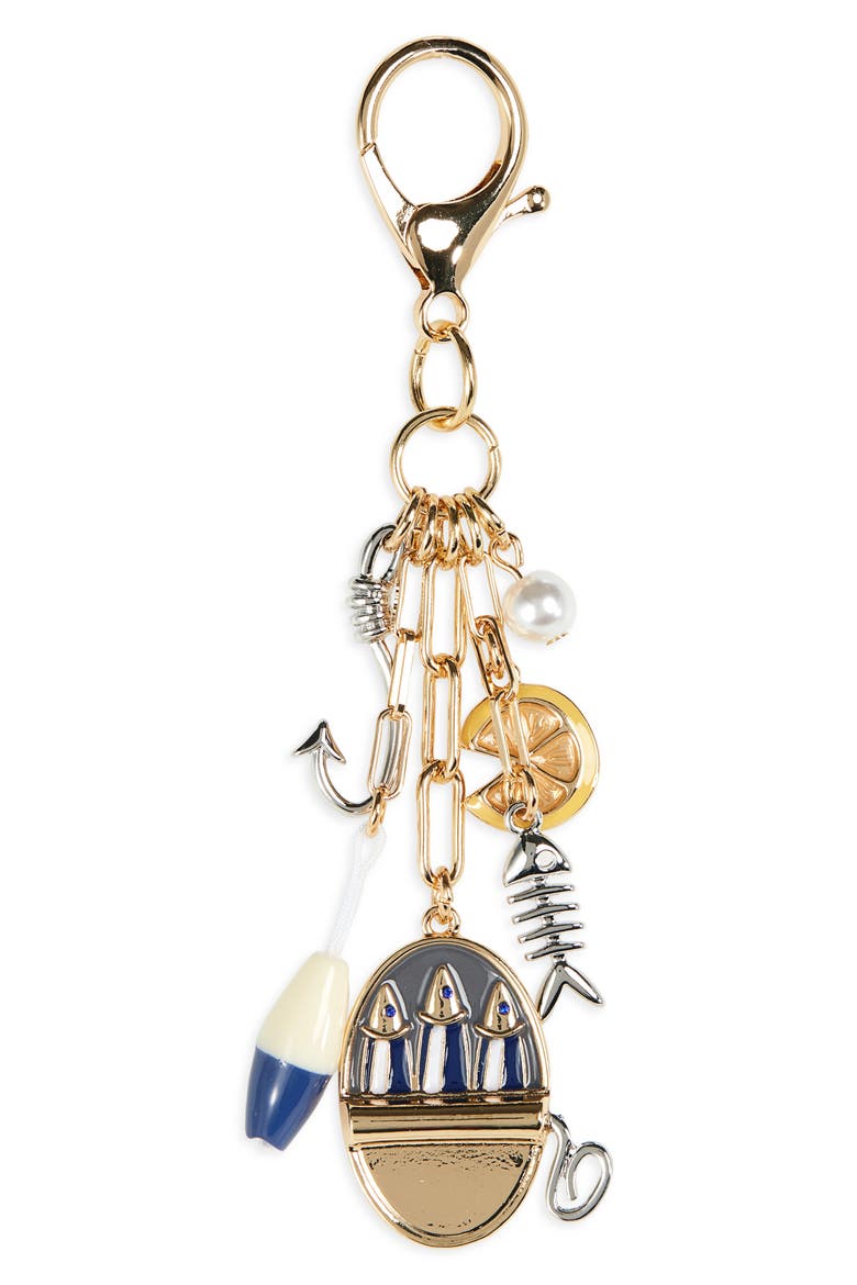 Sardine Cluster Charm, Main, color, BLUE MULTI- GOLD