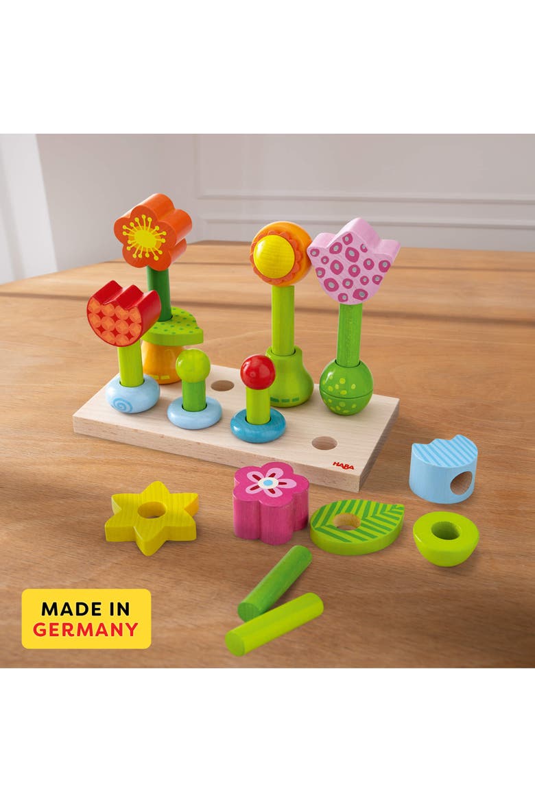 Flower Garden Wooden Sorting and Stacking Game, Alternate, color, Multi