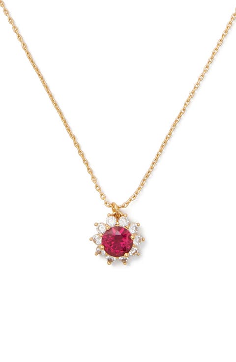 sunny crystal halo pendant necklace