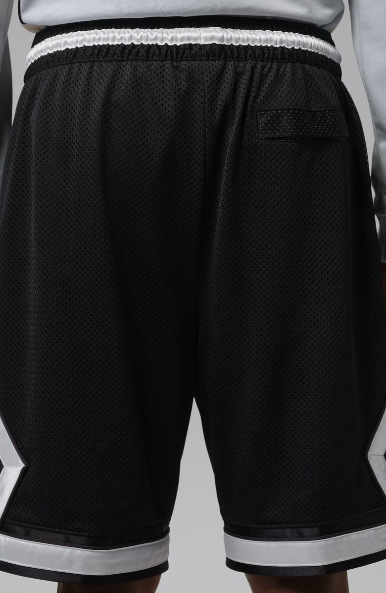 Jordan Dri-FIT Brooklyn Diamond Mesh Basketball Shorts, Alternate, color, Black/ Metallic Silver