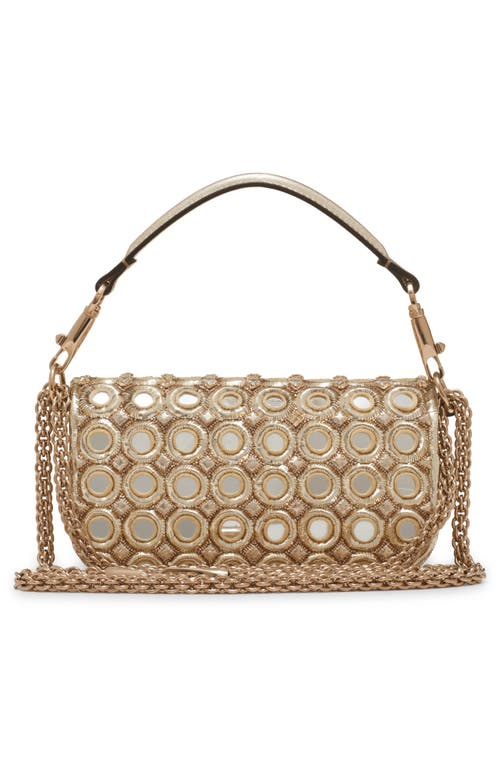 Valentino Garavani Small Locò Jeweled & Beaded Leather Shoulder Bag In Neutral