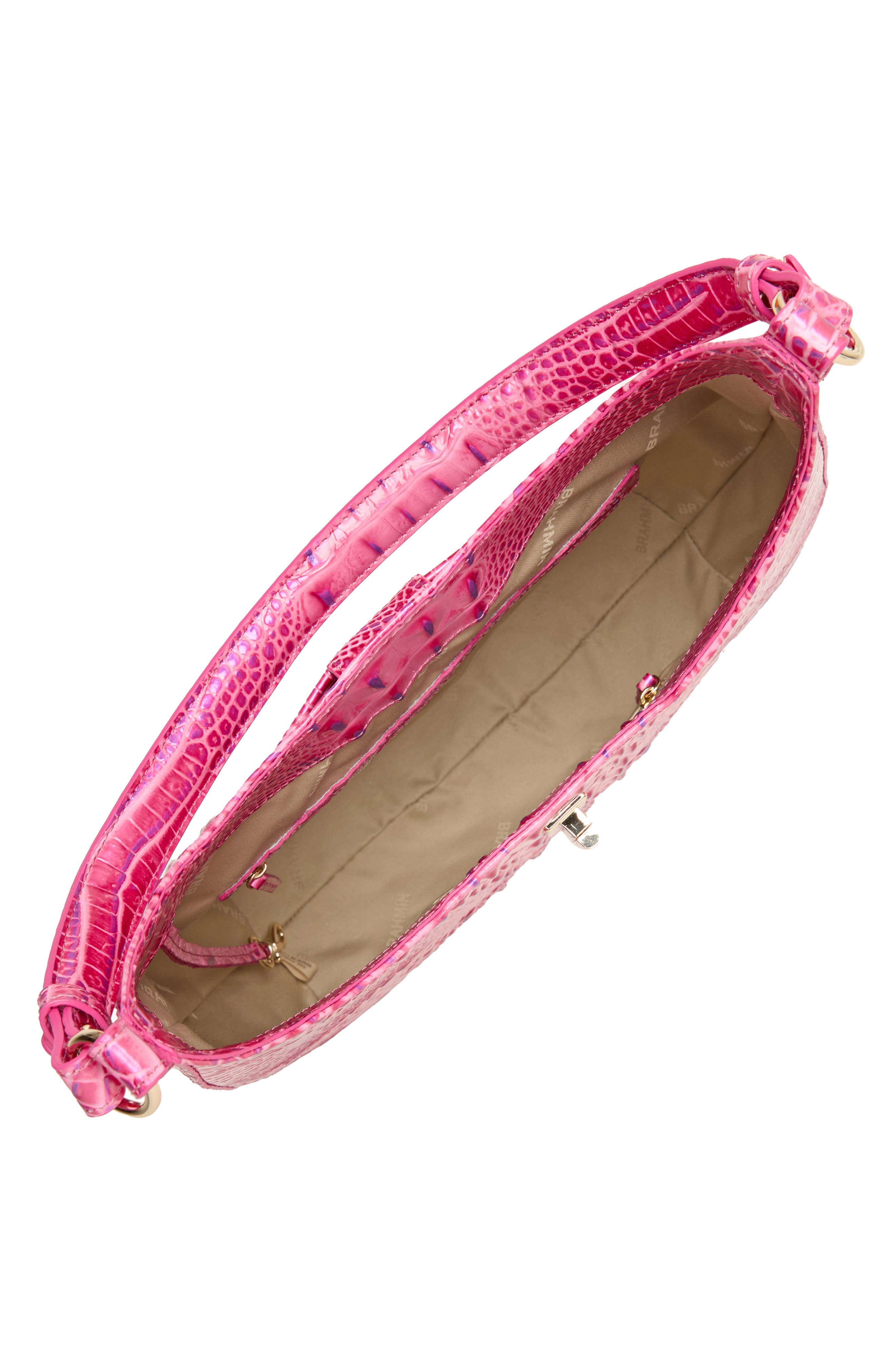 Brahmin Fallon Croc Embossed Leather Shoulder Bag, Alternate, color, 